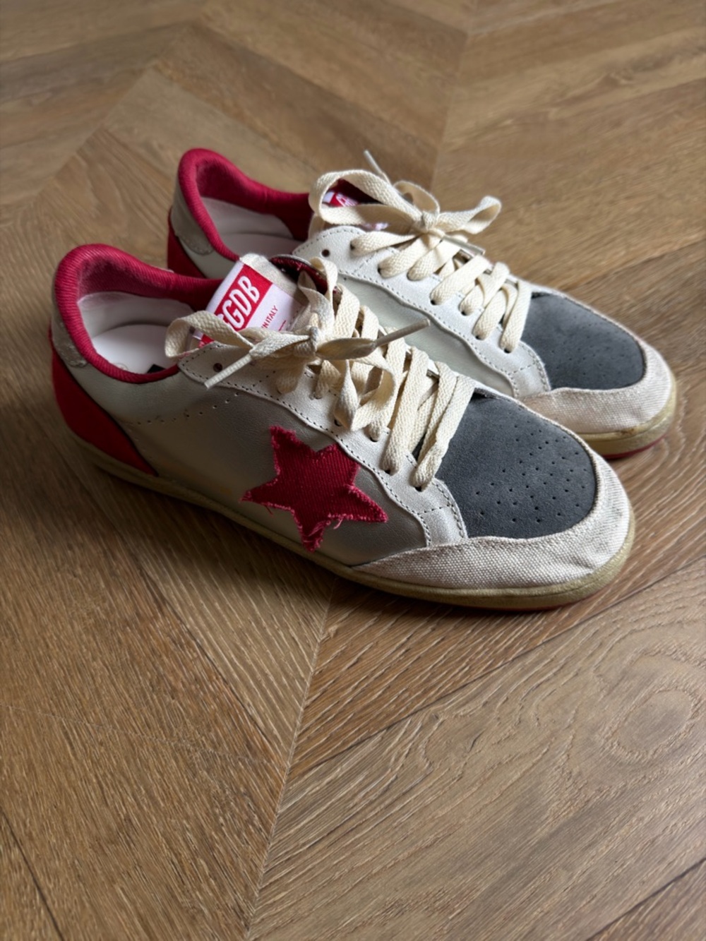 Golden Goose Women's White Gray and Pink Superstar Sneakers